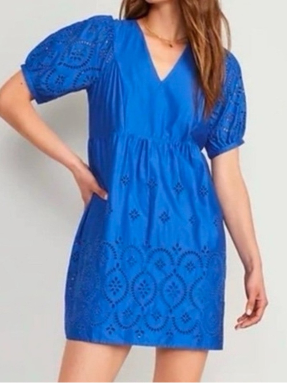 Old Navy Royal Blue Eyelet Mini Dress Small